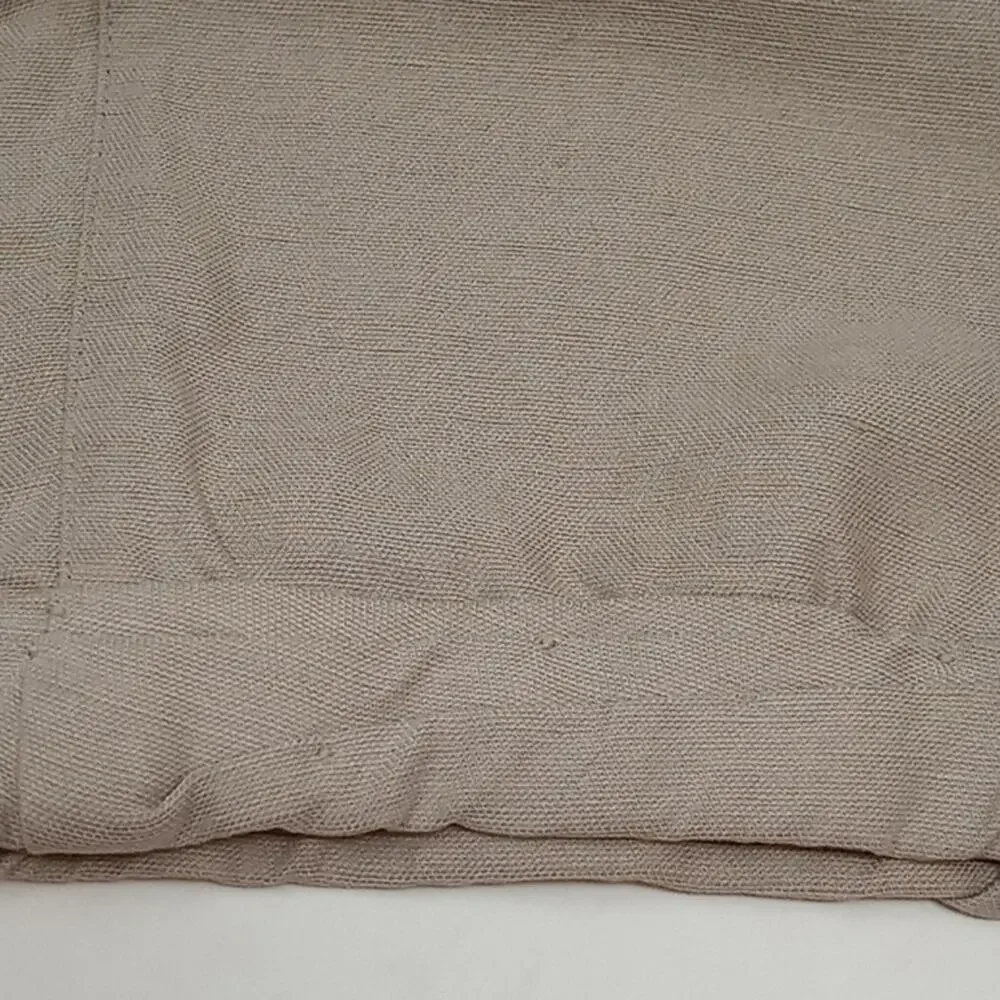 Wilfred Women's Light Brown Cropped Linen Blend Rolled Cuff Hem Pants Size 8